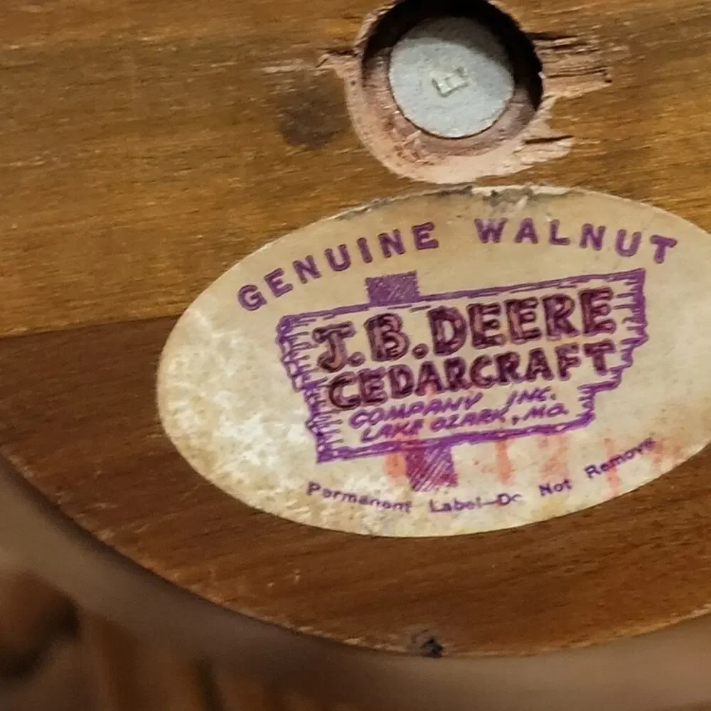 Vintage J B Deere Cedarcraft Walnut And Brass Serving Bown Nuts Catch All